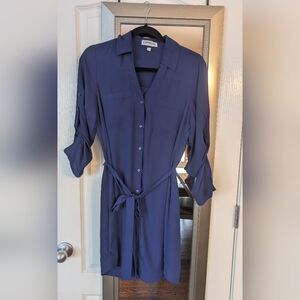 Express Navy Long Sleeve Dress
